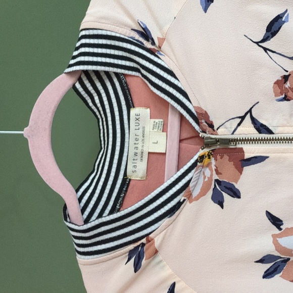 Saltwater Luxe Crossfire Floral Bomber Zip Up Casual Style Jacket Large Lined - Picture 6 of 14